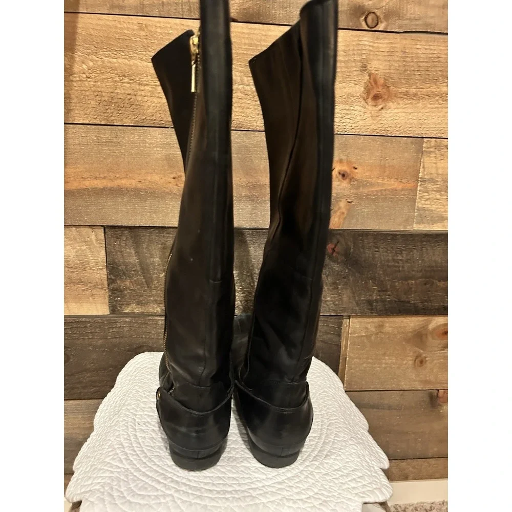 Clarks Black Leather Zip Knee High Boots‎ Womens Size 8.5 M Style 61267
